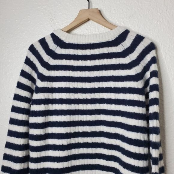 J.Crew Wool Stripe Side Button Sweater Medium - Picture 3 of 6